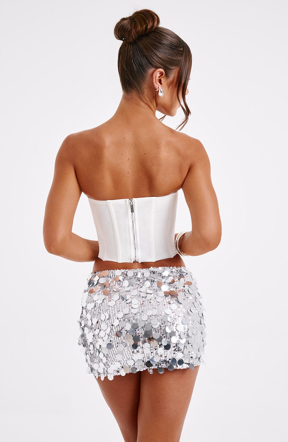 Anita Mini Skirt in Silver