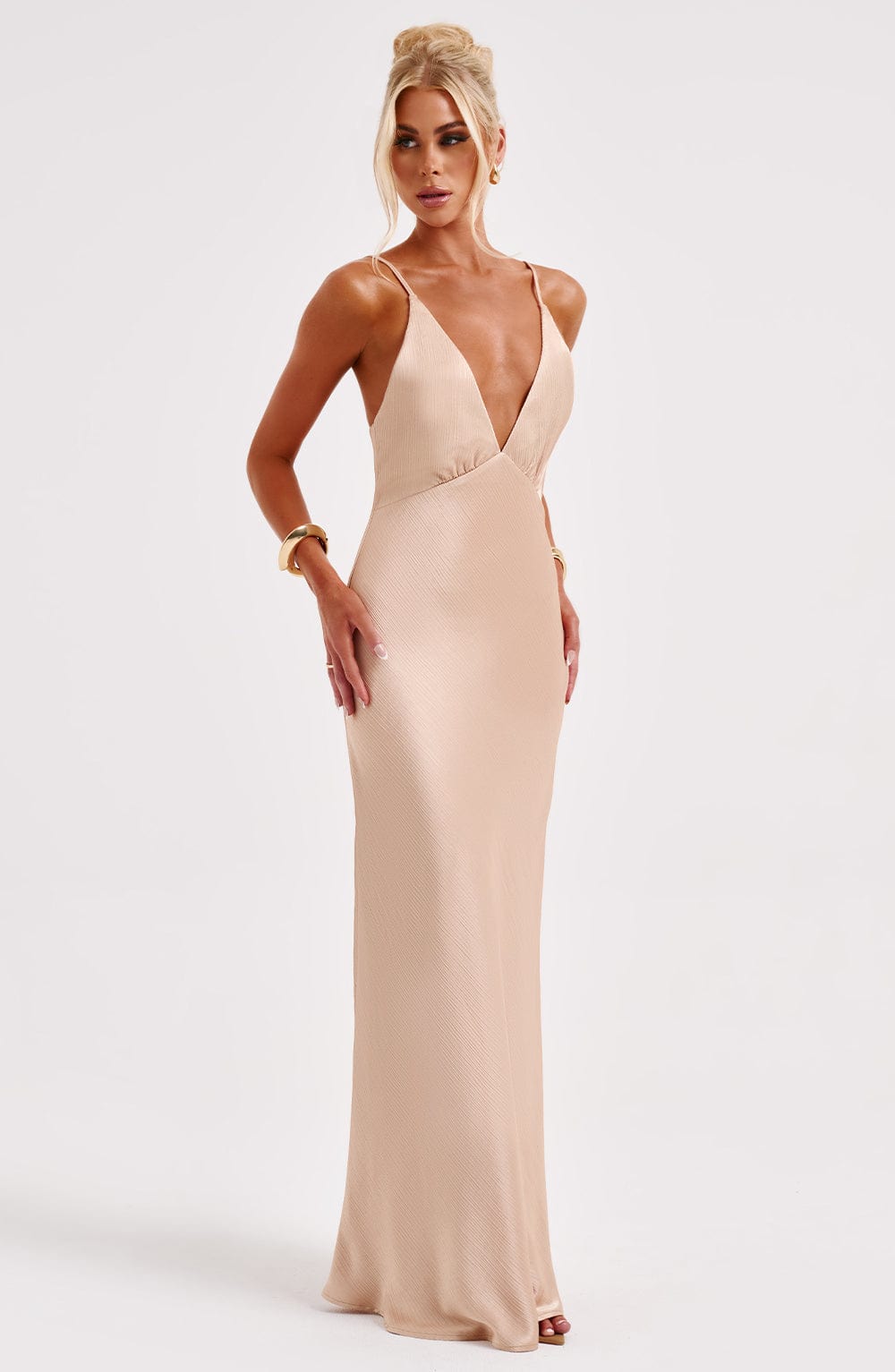 Anya Maxi Dress in Champagne