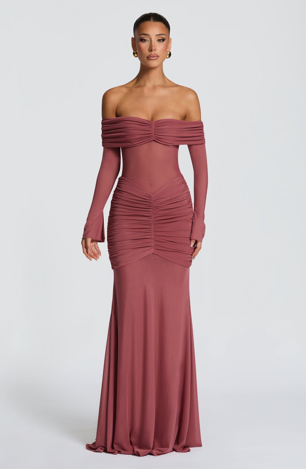 Arlena Maxi Dress in Rose Brown