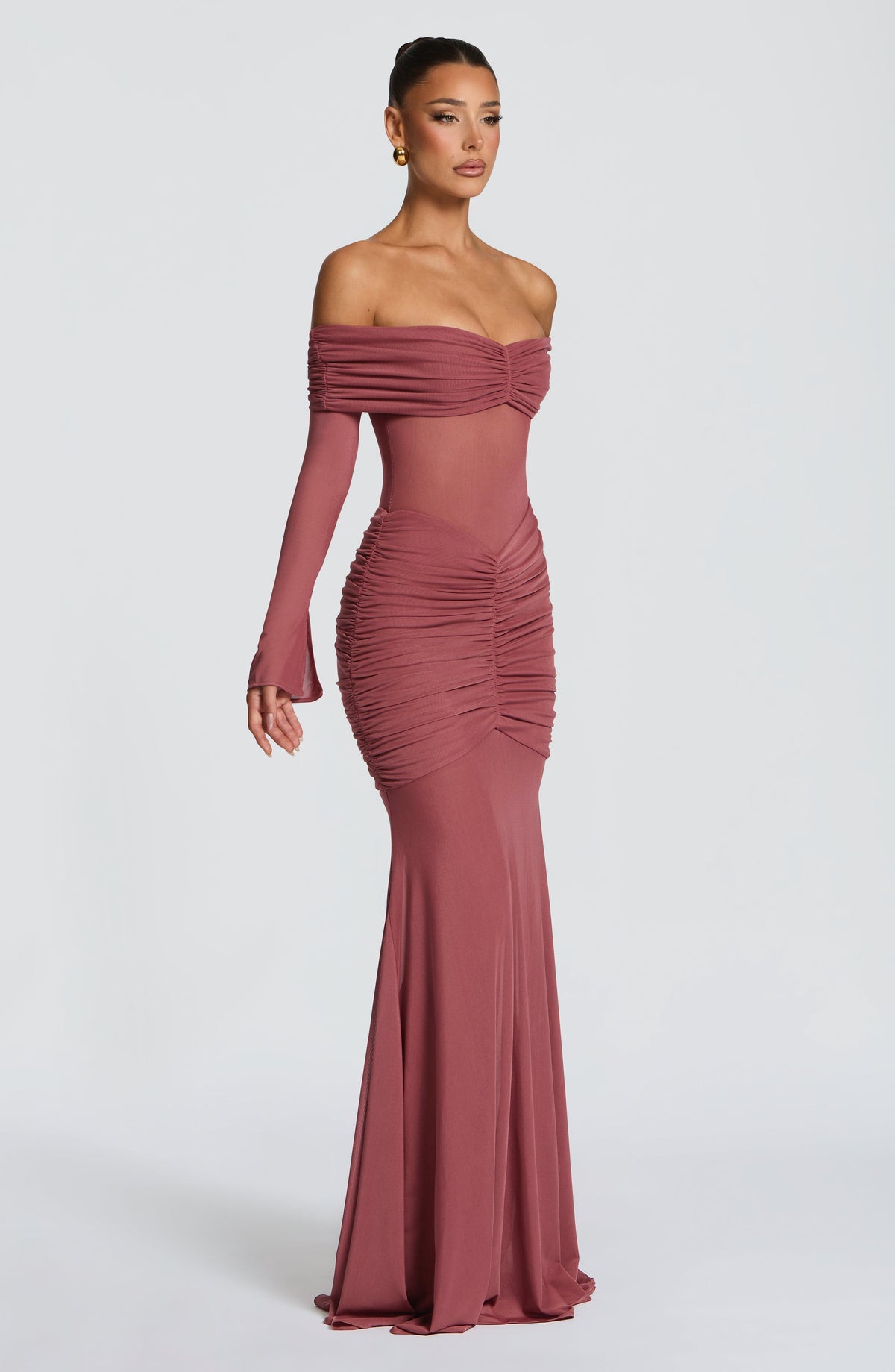 Arlena Maxi Dress in Rose Brown