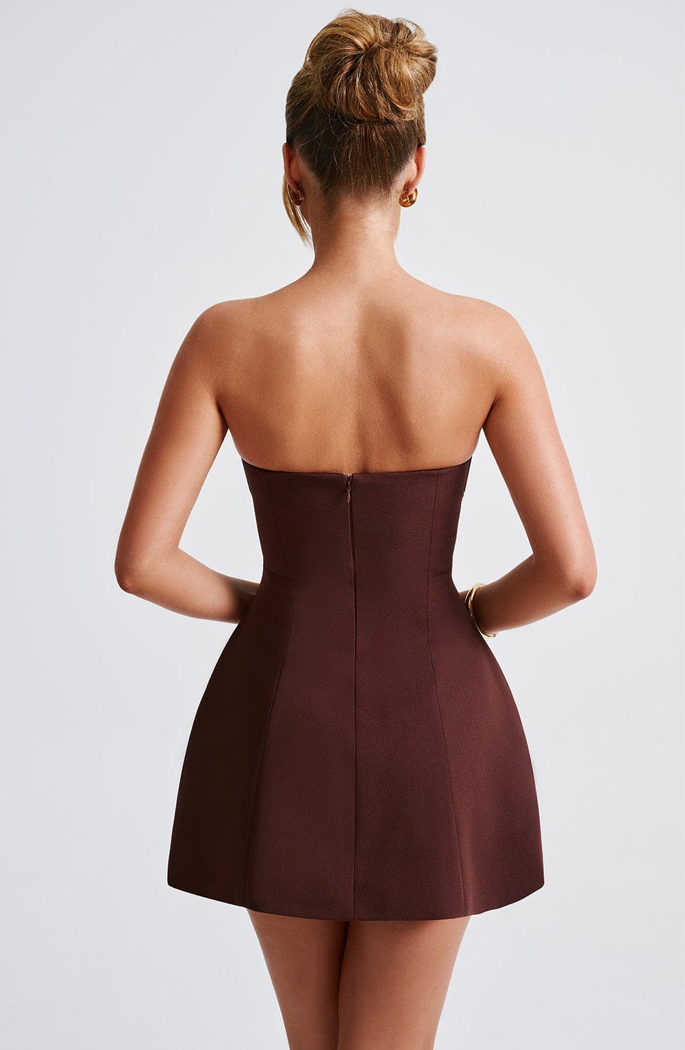 Asha Mini Dress in Brown