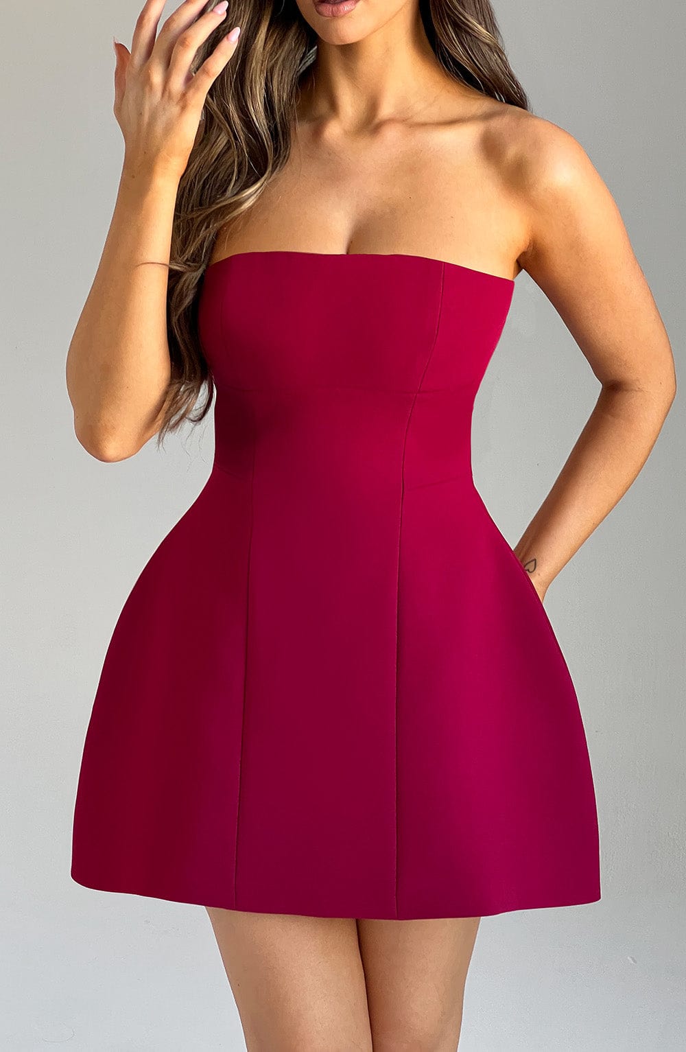 Asha Mini Dress in Wine