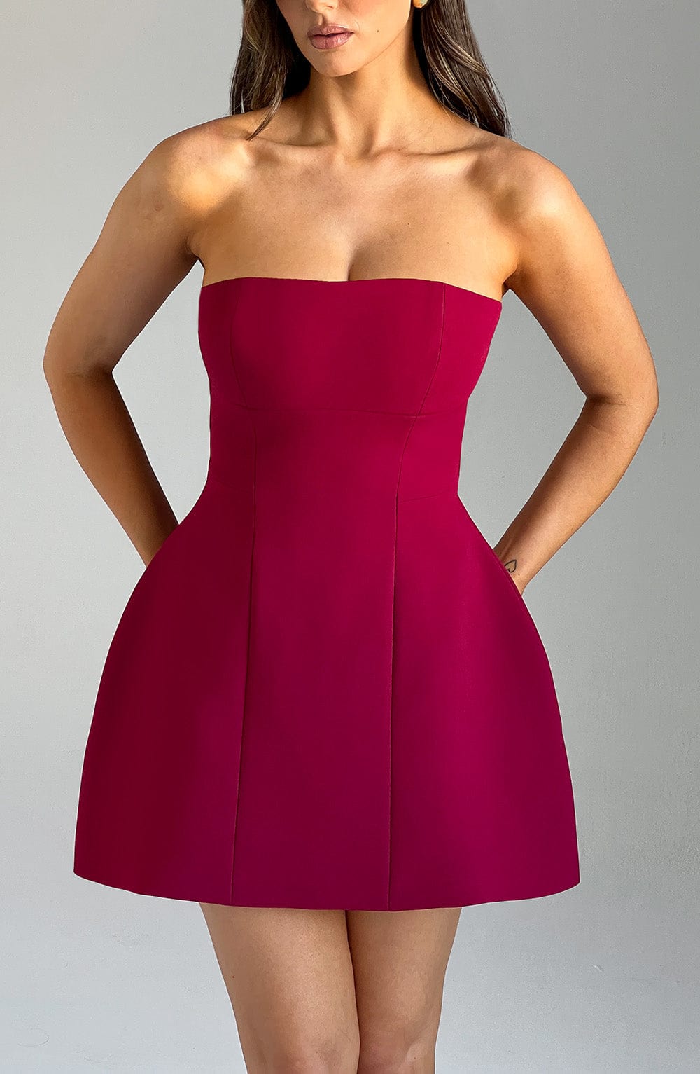 Asha Mini Dress in Wine