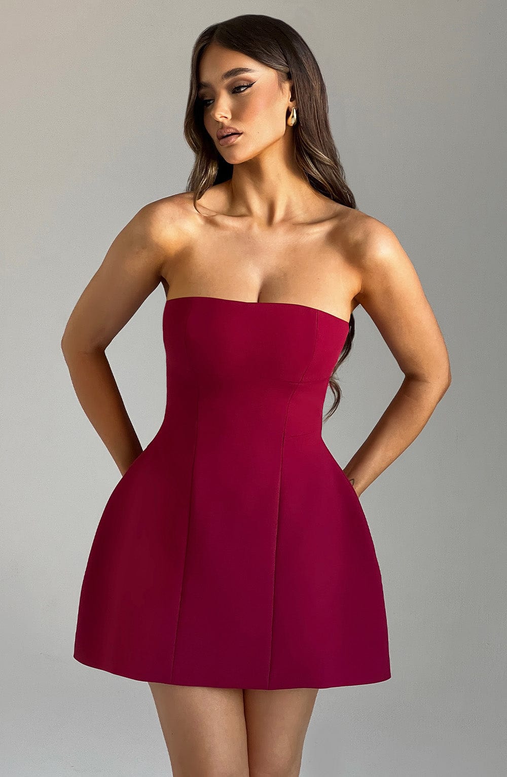 Asha Mini Dress in Wine