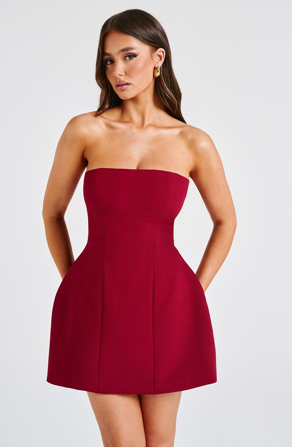 Asha Mini Dress in Wine