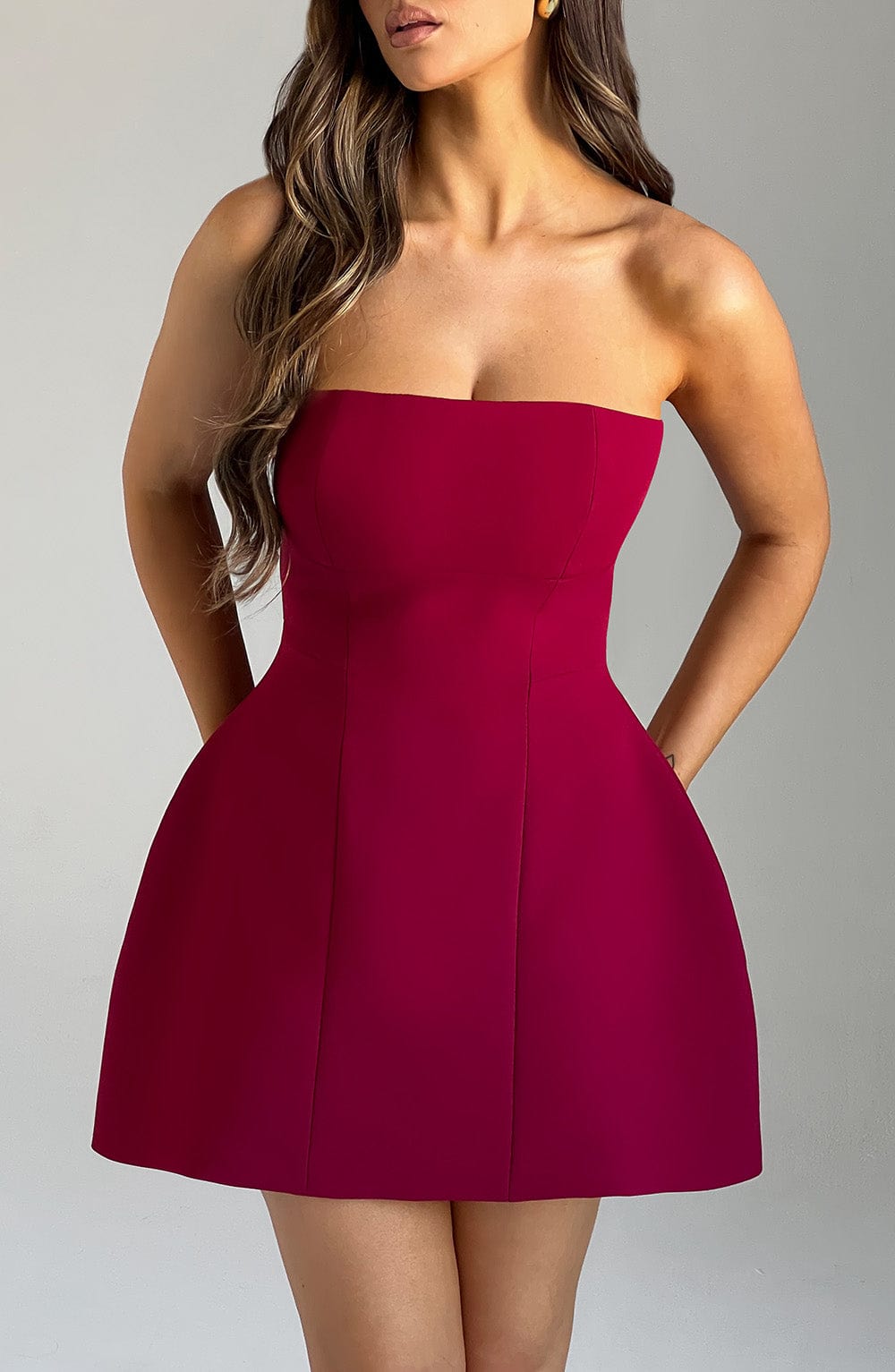 Asha Mini Dress in Wine