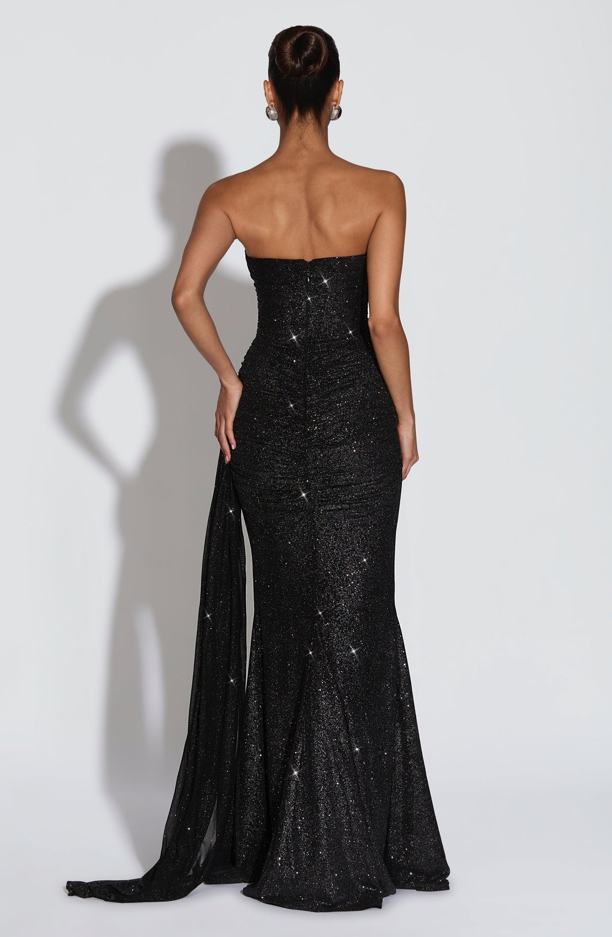 Ashira Maxi Dress in Black Sparkle