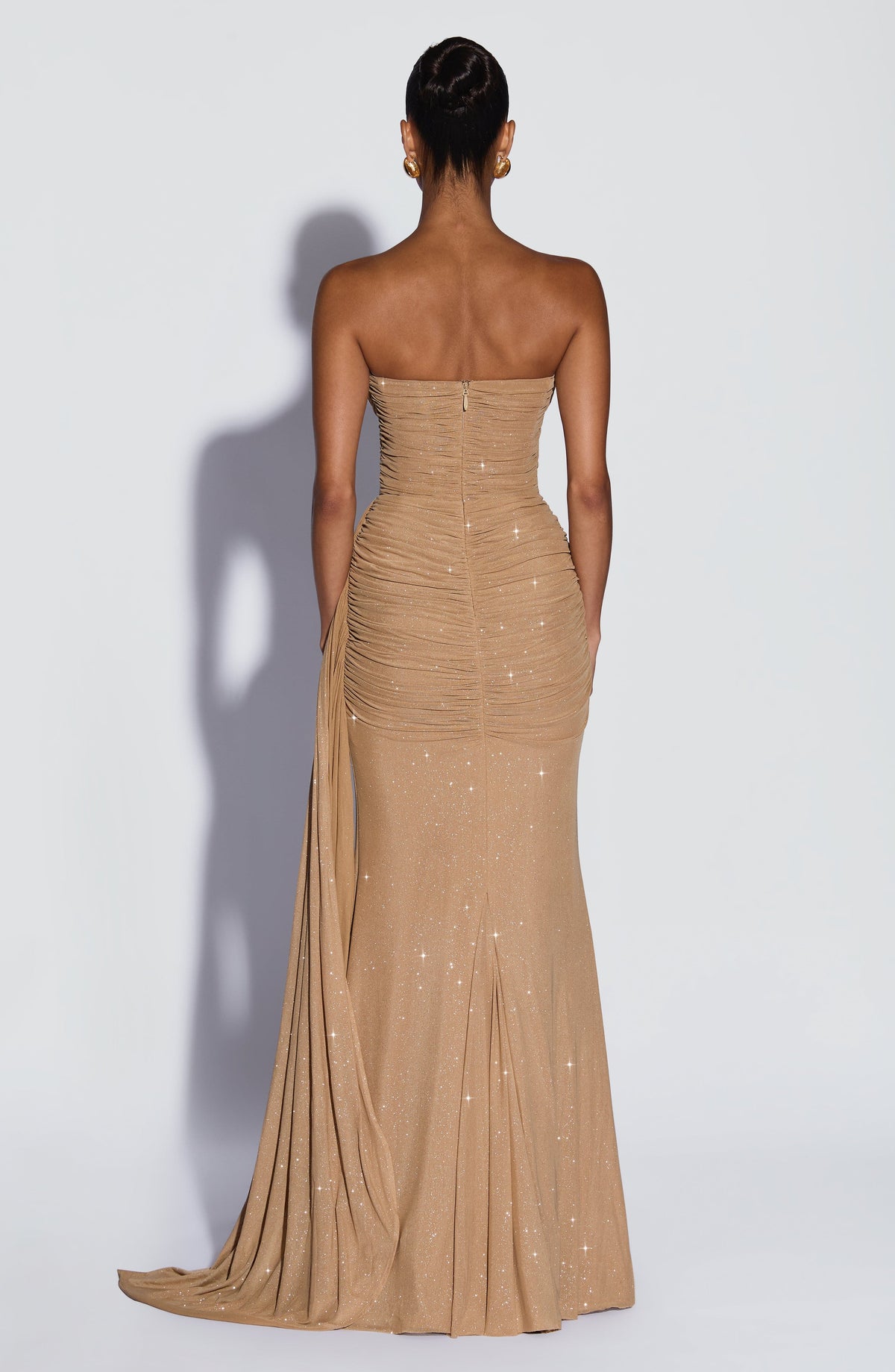 Ashira Maxi Dress in Gold Sparkle