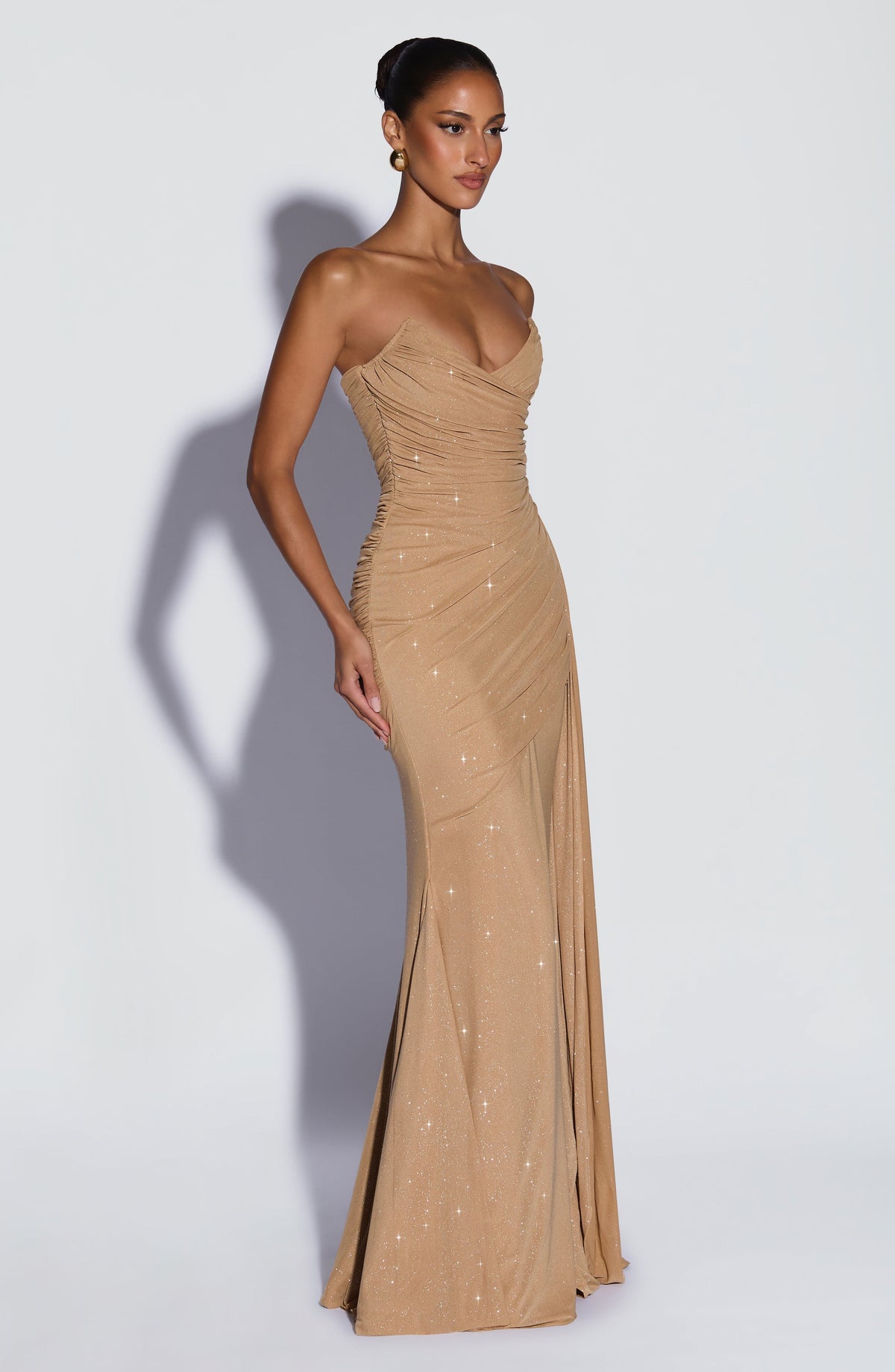 Ashira Maxi Dress in Gold Sparkle