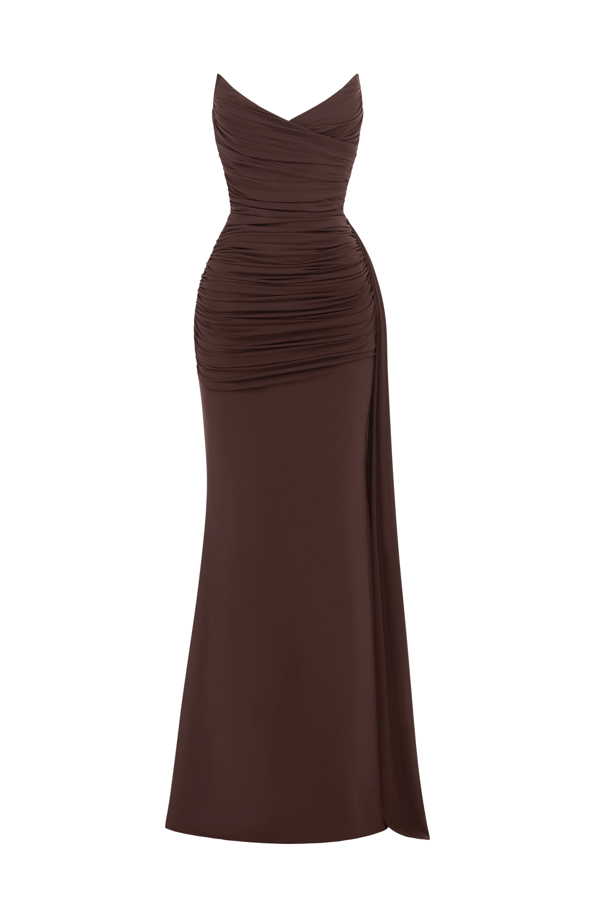 Ashira Maxi Dress in Plum Brown