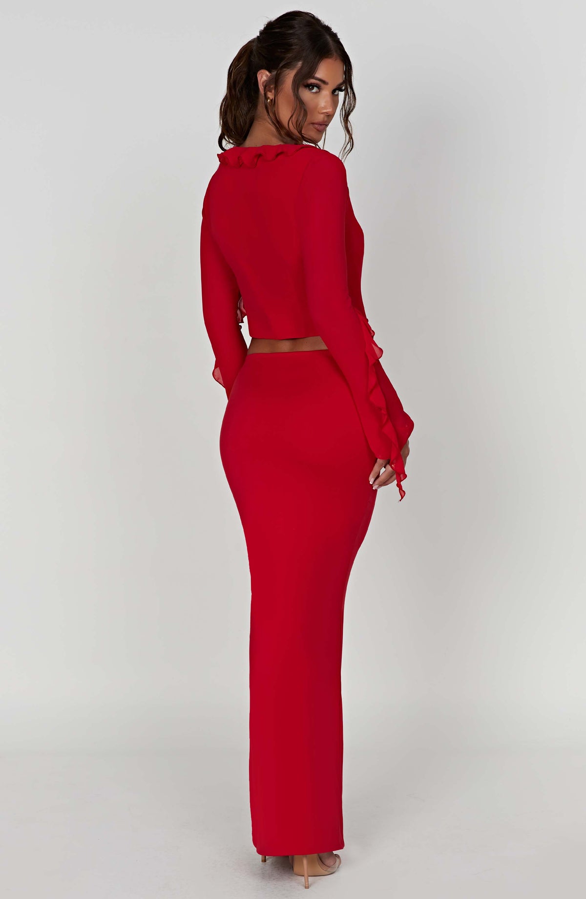 Astara Maxi Skirt in Red