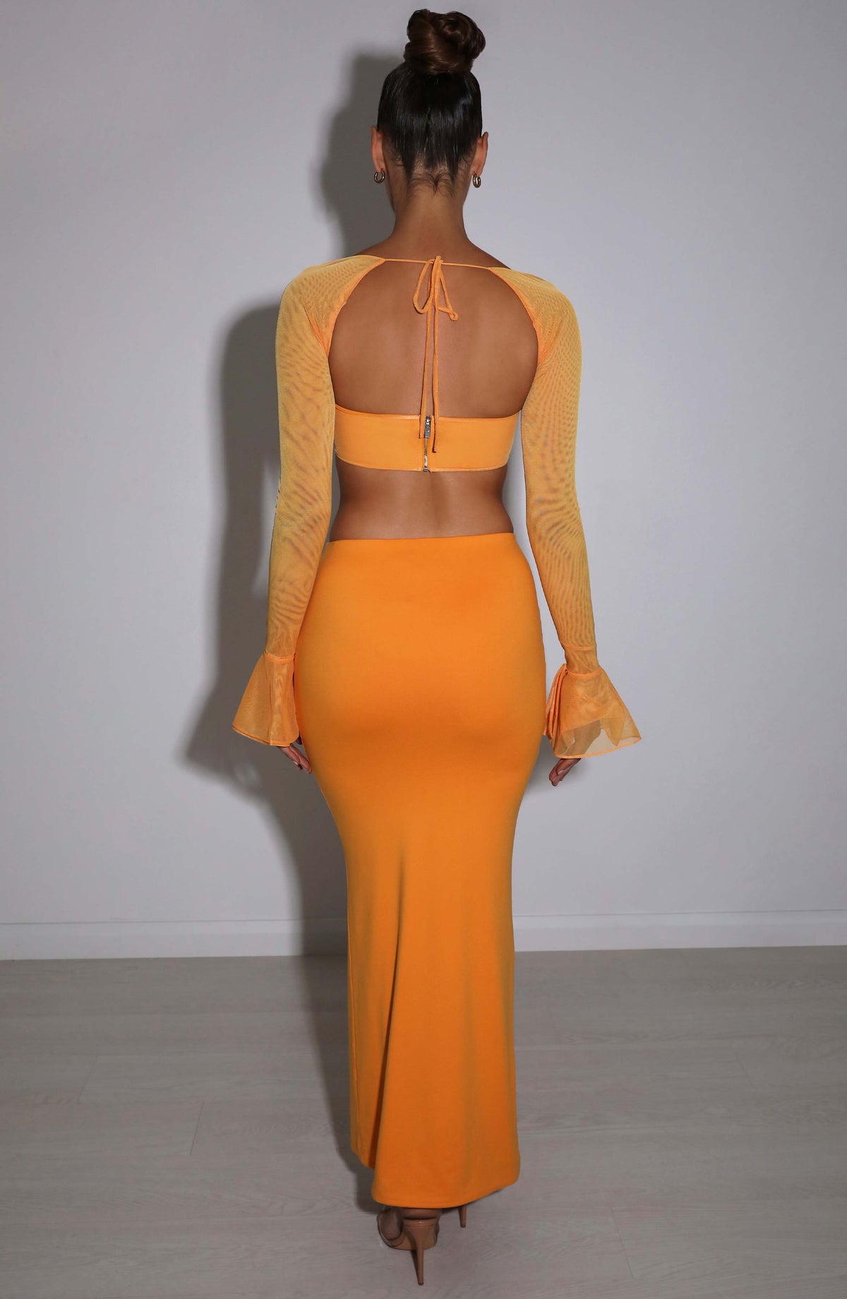 Astara Maxi Skirt in Tangerine