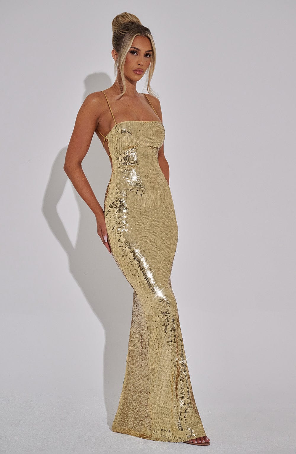 Atalia Maxi Dress in Gold