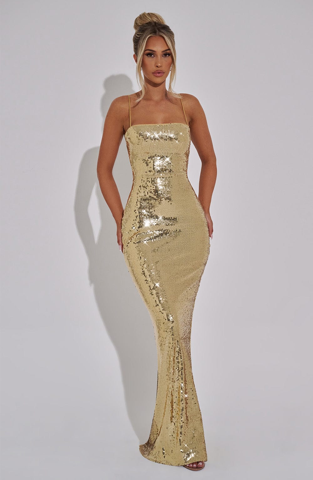 Atalia Maxi Dress in Gold