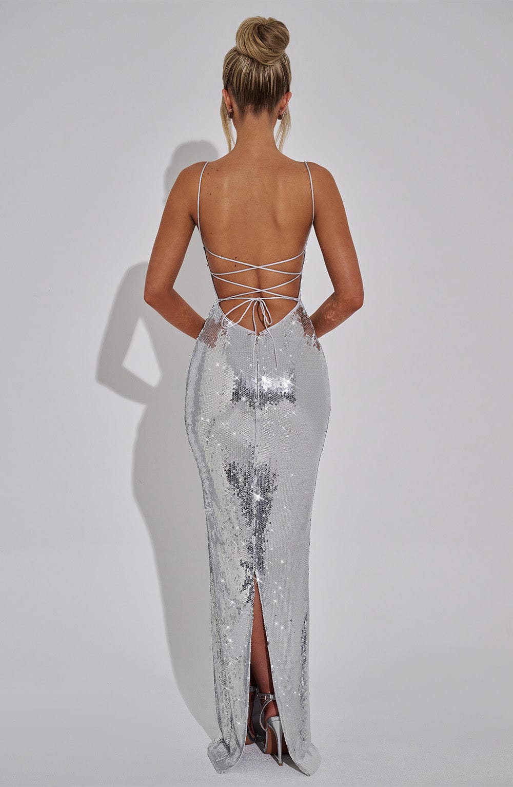 Atalia Maxi Dress in Silver