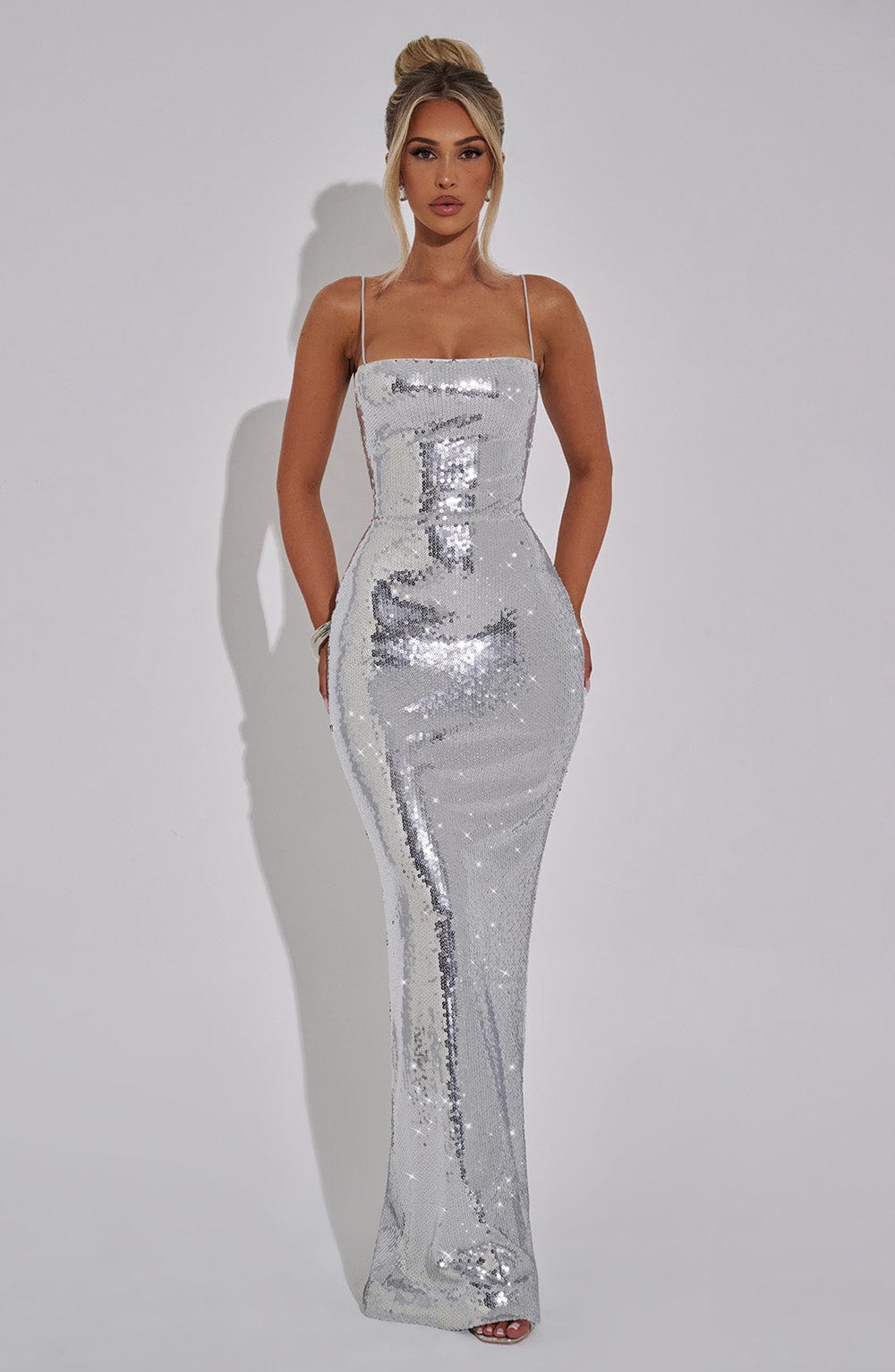 Atalia Maxi Dress in Silver