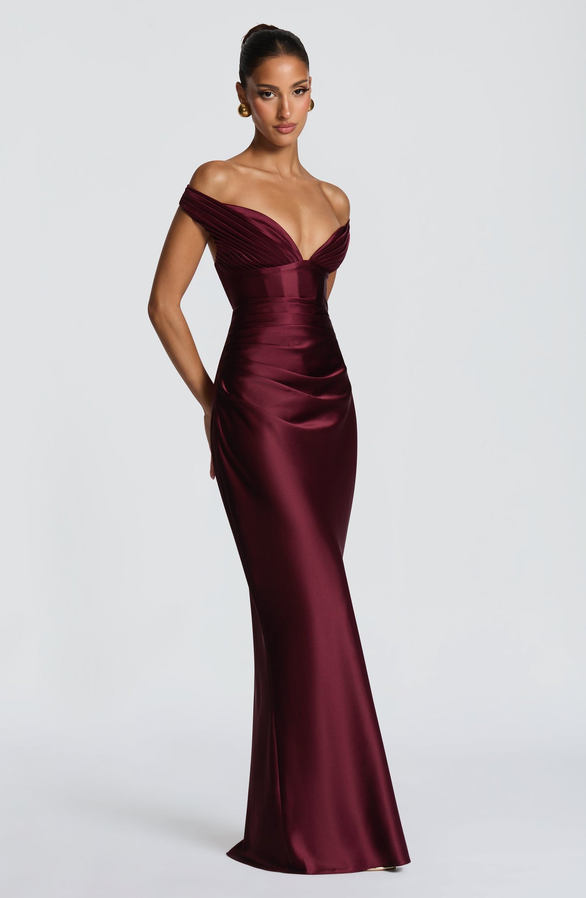 Aurelie Maxi Dress in Cherry Lacquer