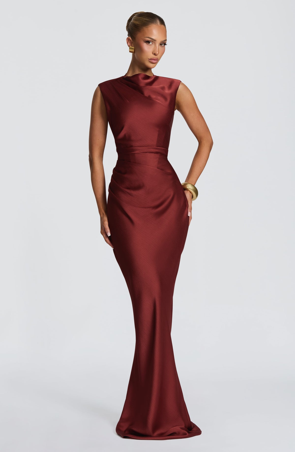 Avielle Maxi Dress in Deep Rust