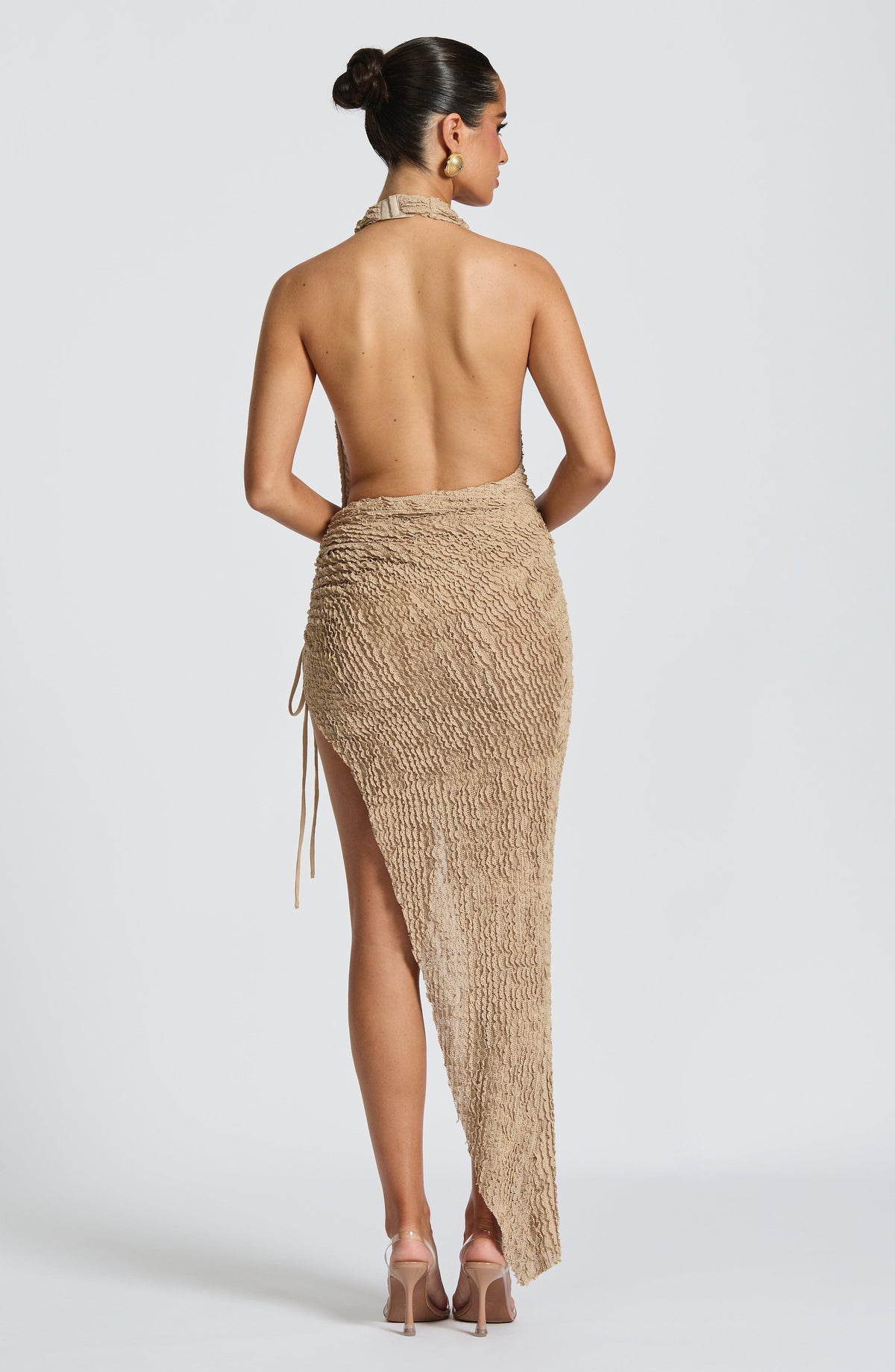Ayla Midi Dress in Beige