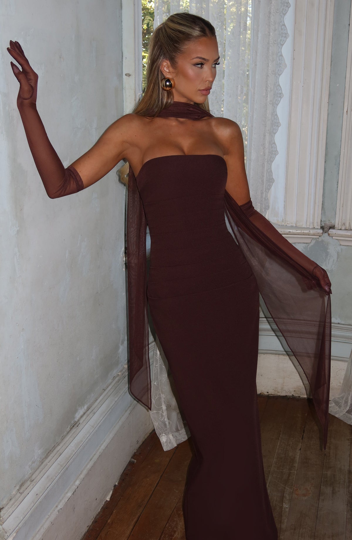 Aylah Scarf in Plum Brown