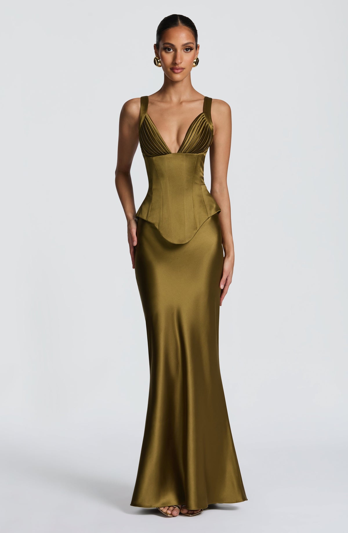 Aylin Maxi Skirt in Deep Olive