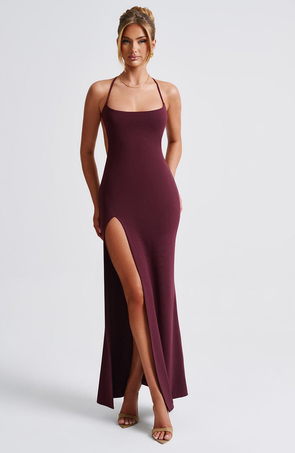 Beatrix Maxi Dress in Cherry Lacquer