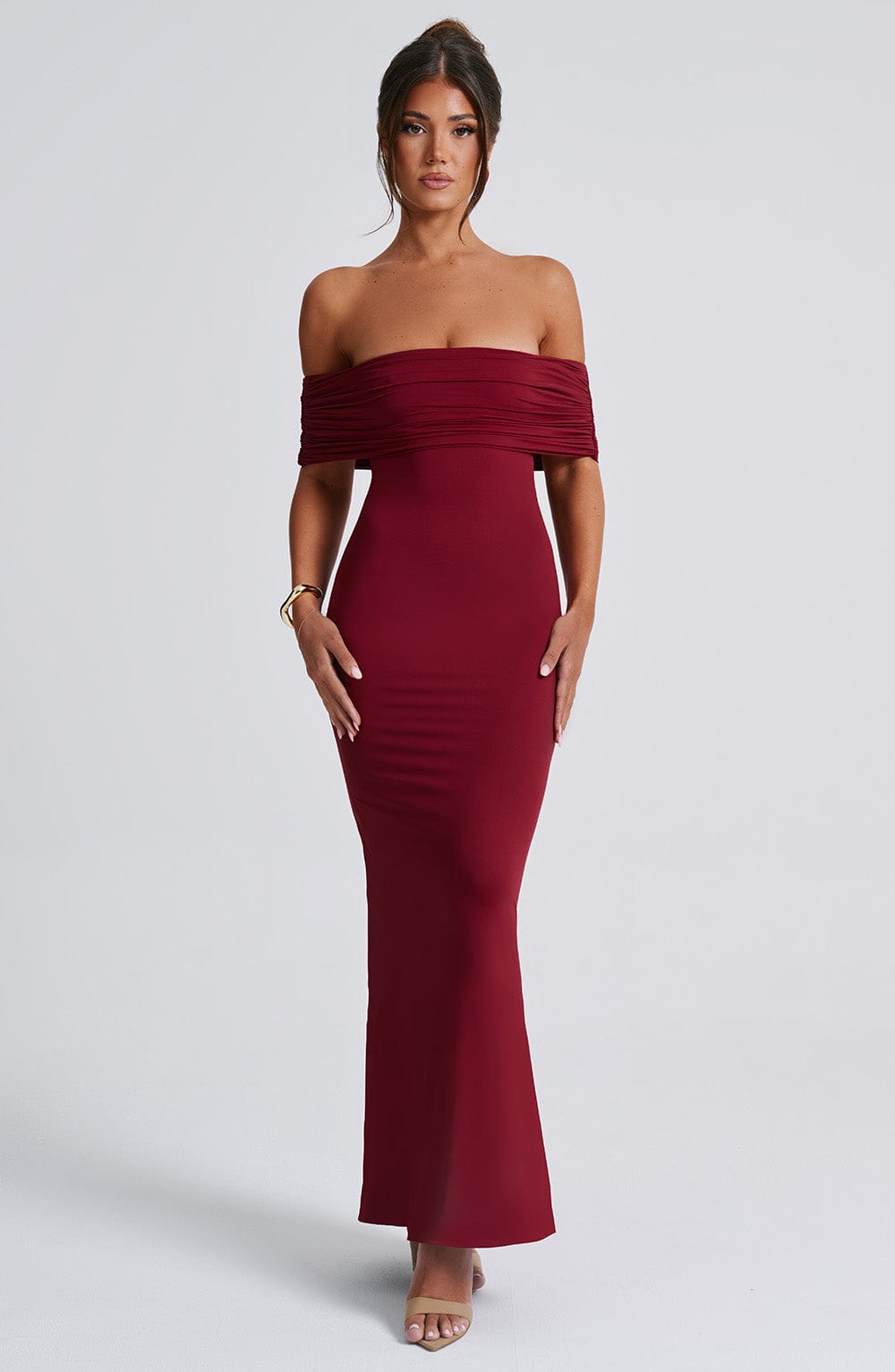 Belinda Maxi Dress in Burgundy