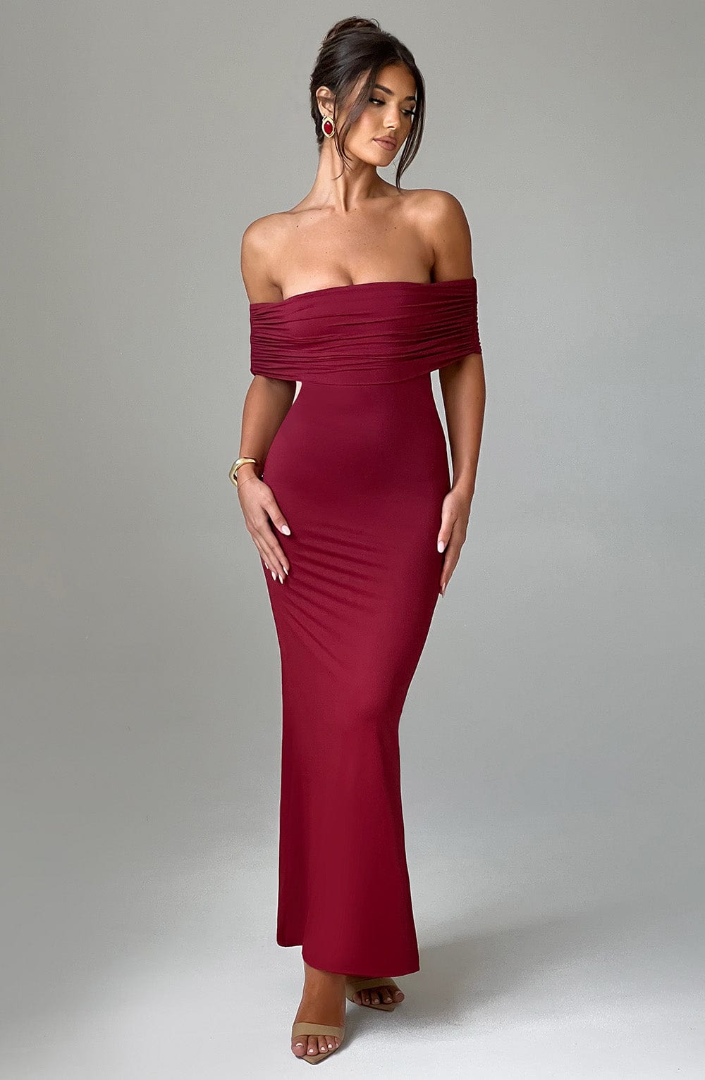 Belinda Maxi Dress in Burgundy