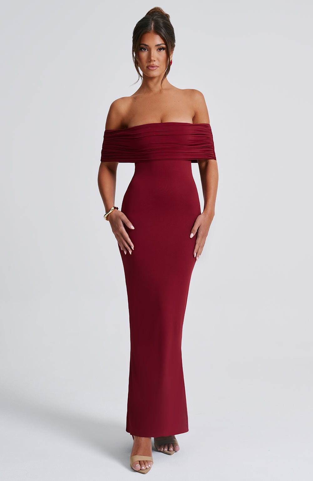 Belinda Maxi Dress in Burgundy