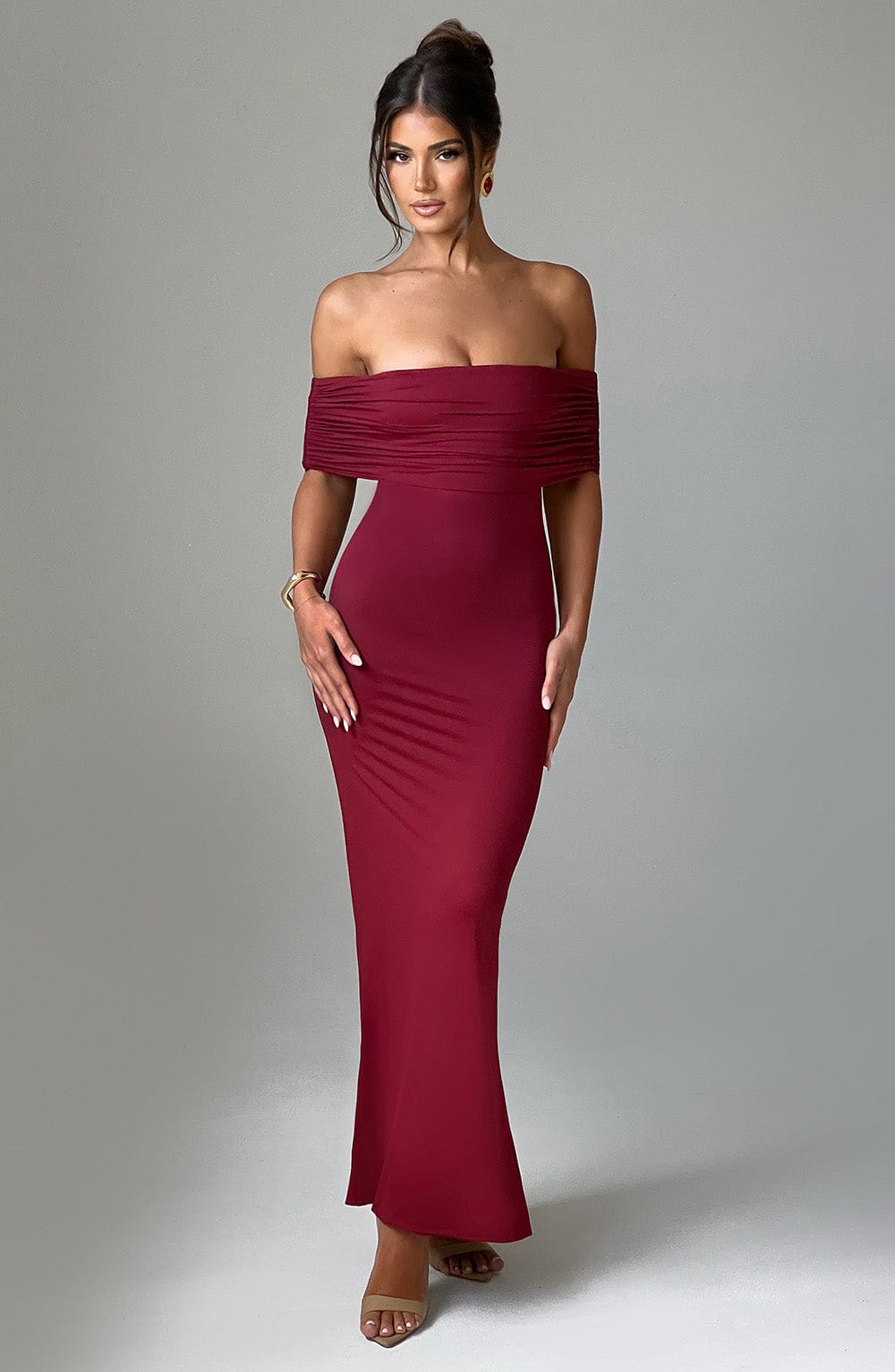 Belinda Maxi Dress in Burgundy