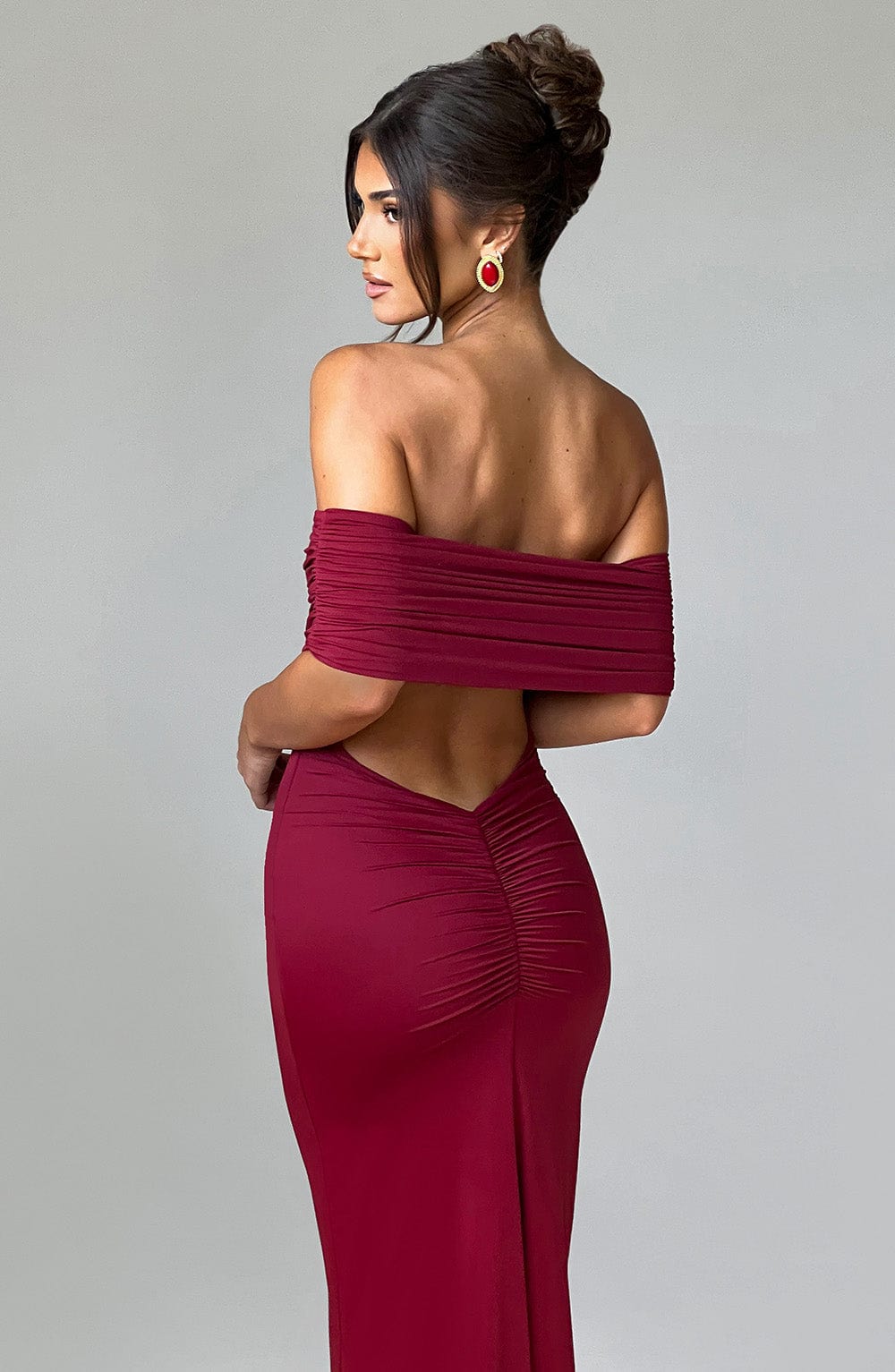 Belinda Maxi Dress in Burgundy