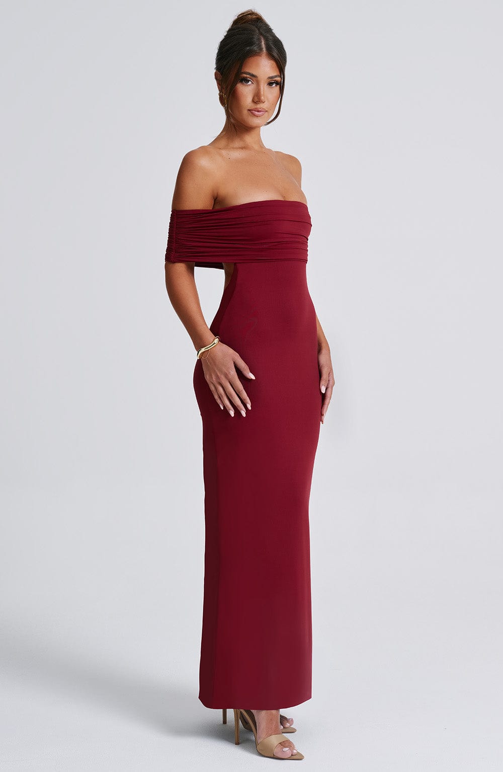 Belinda Maxi Dress in Burgundy