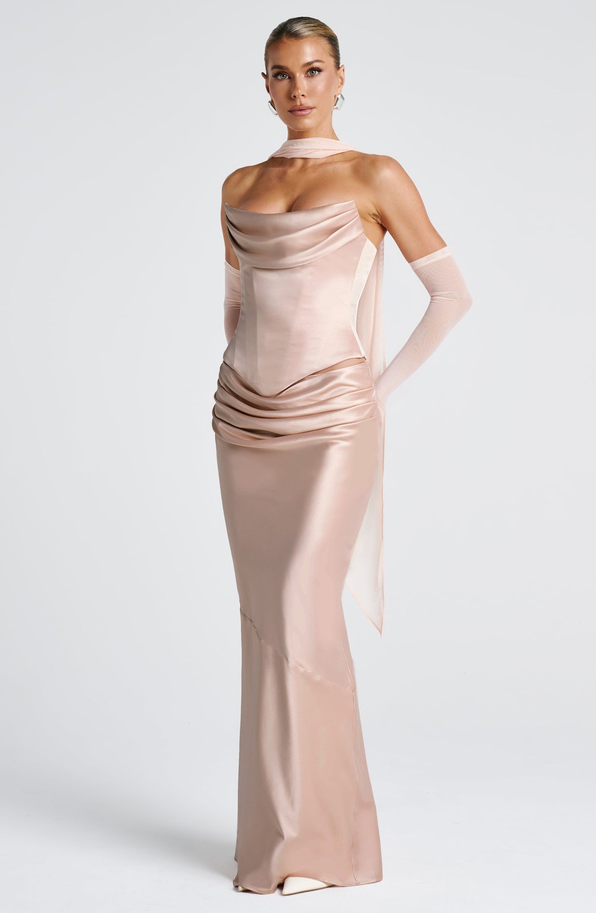 Bernadine Maxi Skirt in Soft Peach