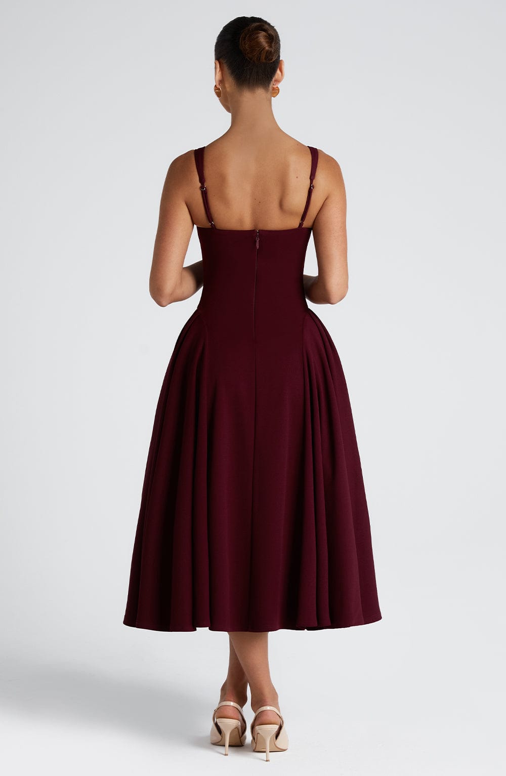 Bettina Midi Dress in Cherry Lacquer