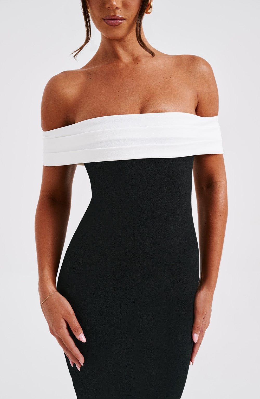 Bexley Midi Dress in Black/White