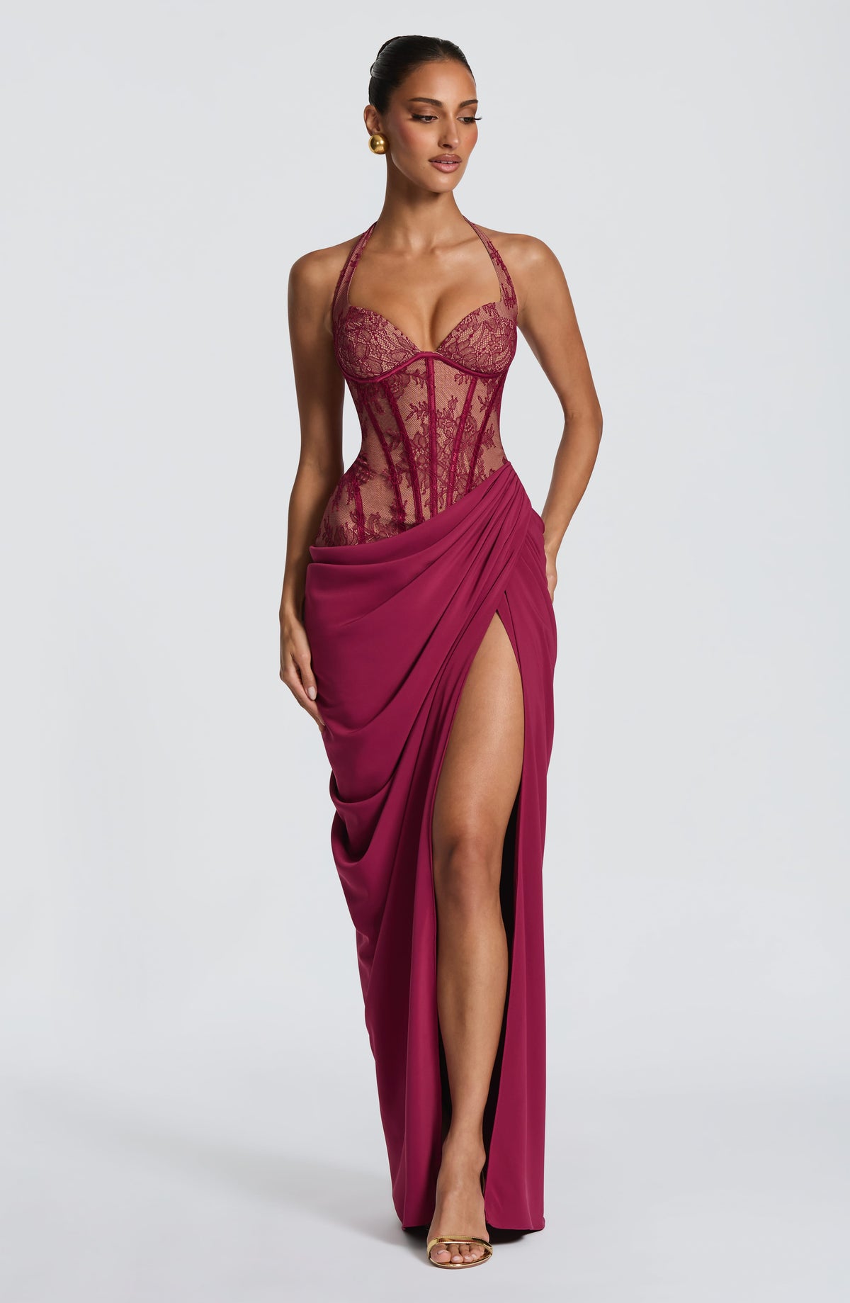 Bonetta Maxi Dress in Mulberry