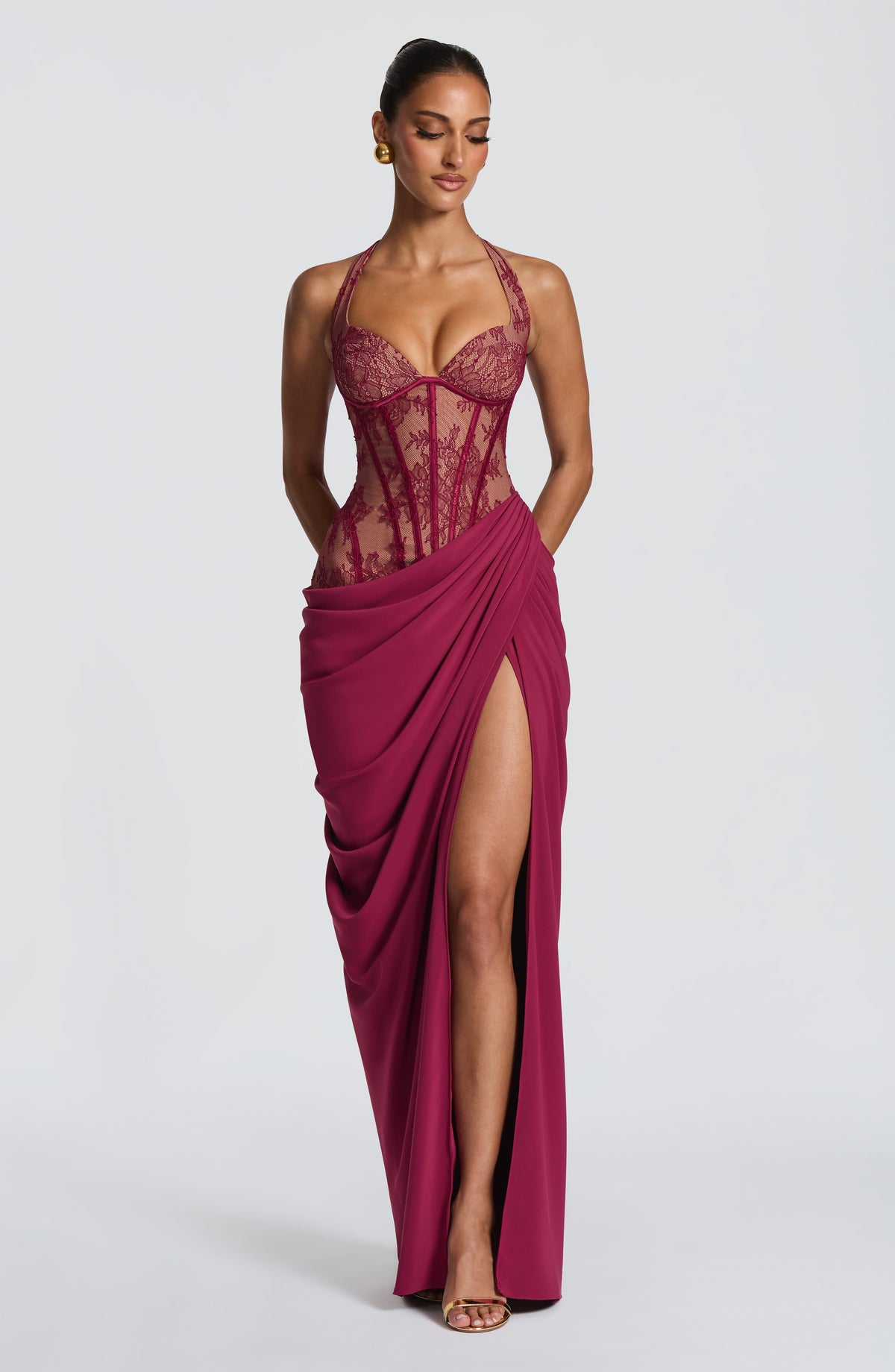 Bonetta Maxi Dress in Mulberry