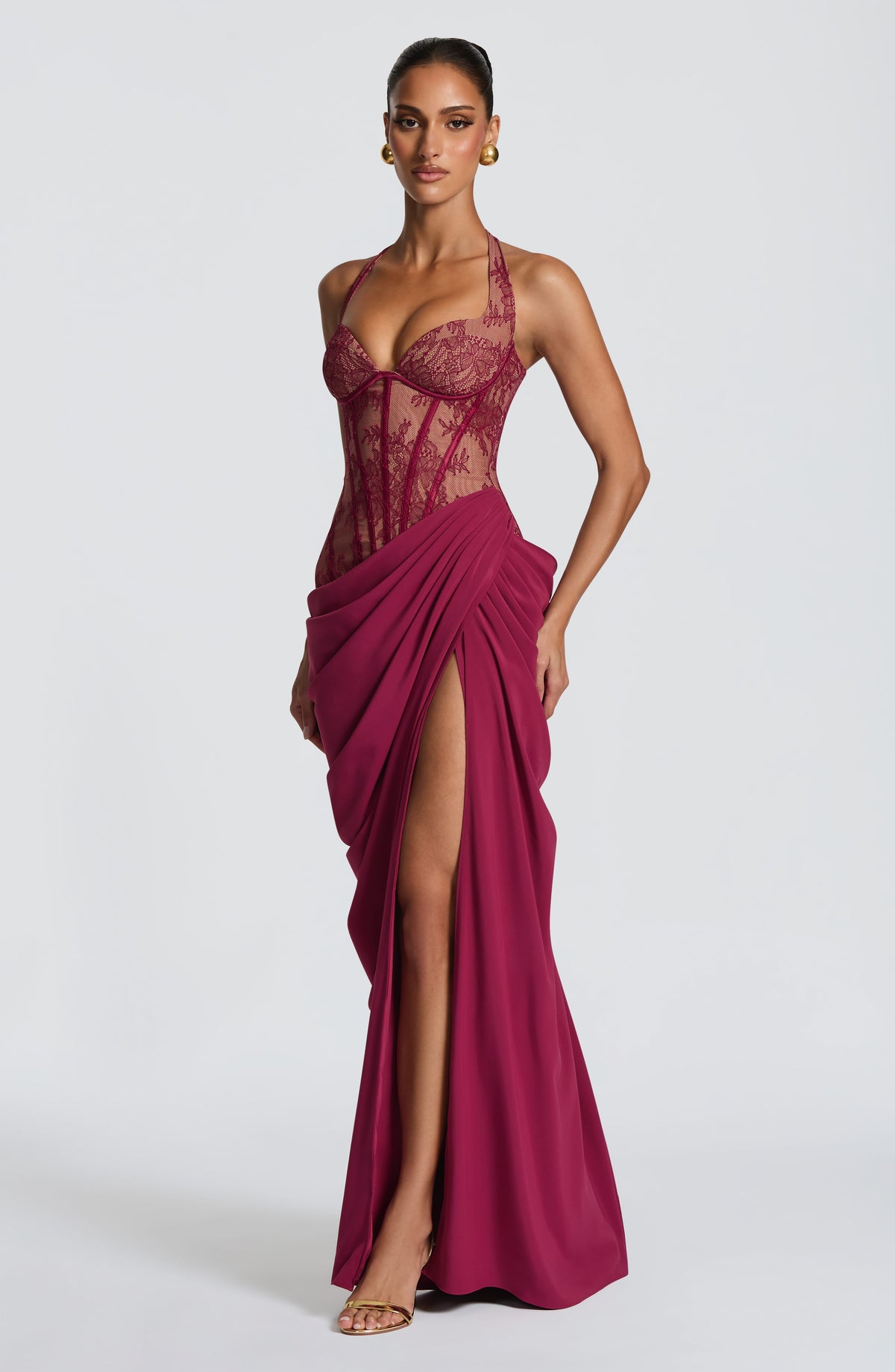 Bonetta Maxi Dress in Mulberry