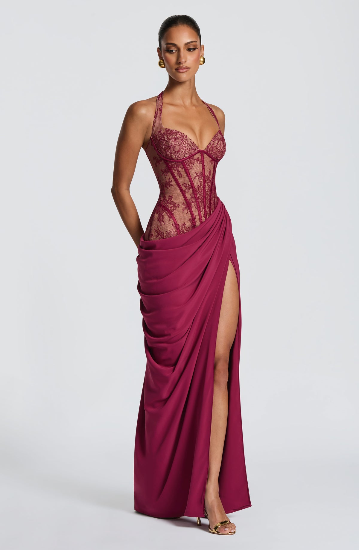 Bonetta Maxi Dress in Mulberry