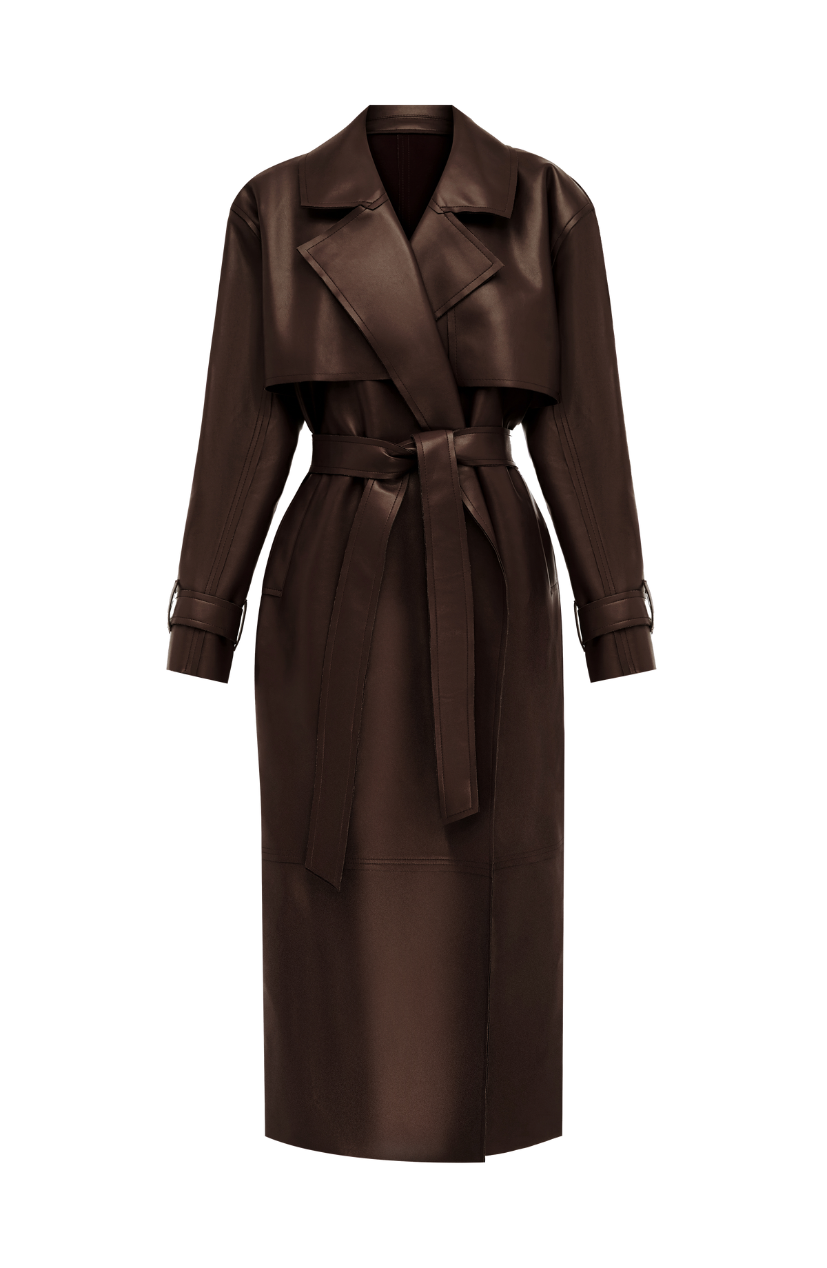 Brigitte Trench Coat in Plum Brown