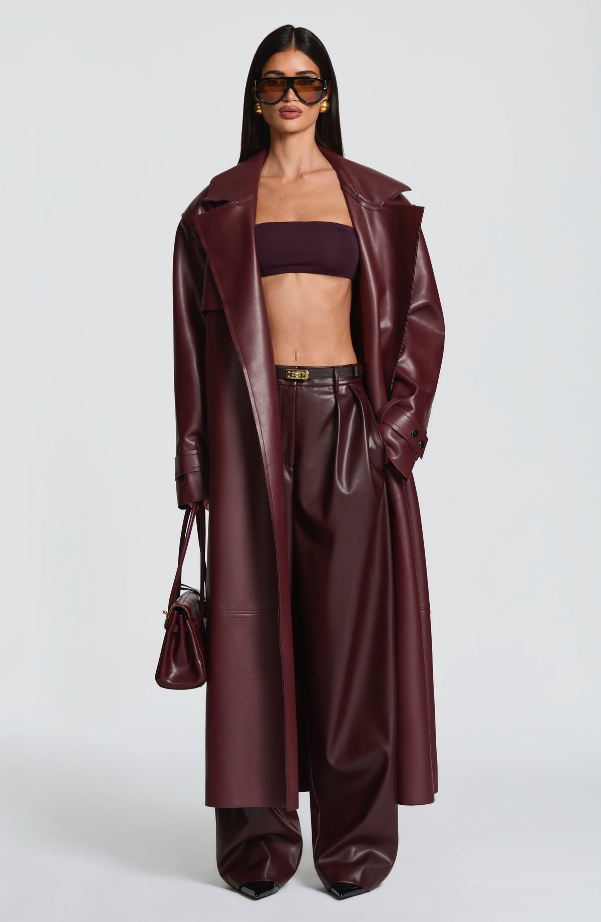 Brigitte Trench Coat in Plum