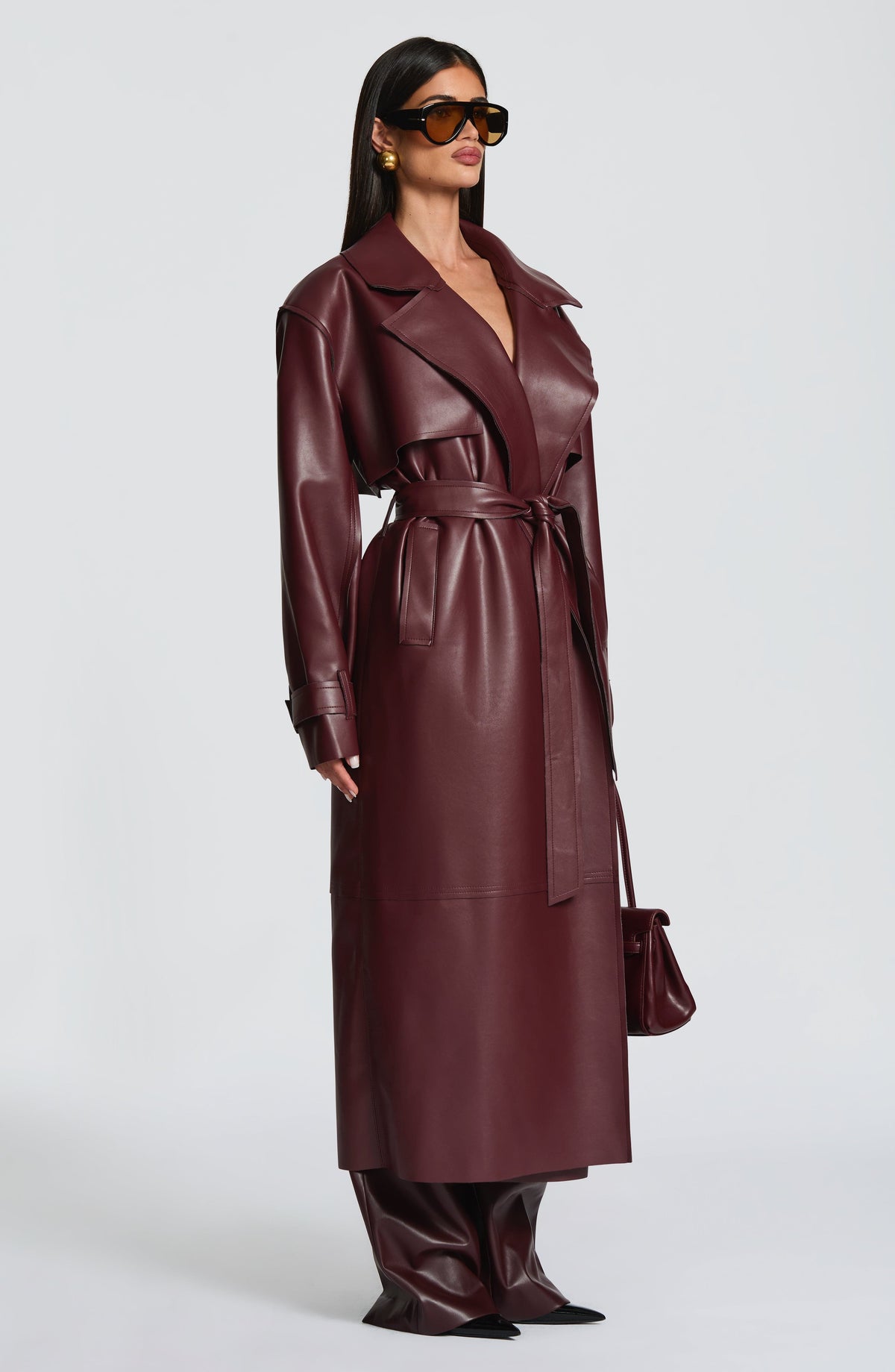 Brigitte Trench Coat in Plum