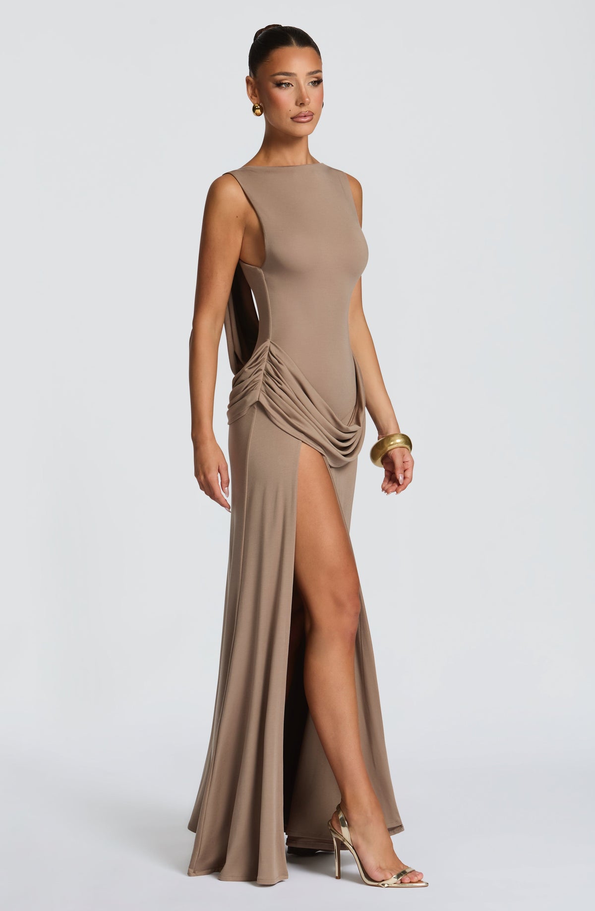 Bruna Maxi Dress in Stone