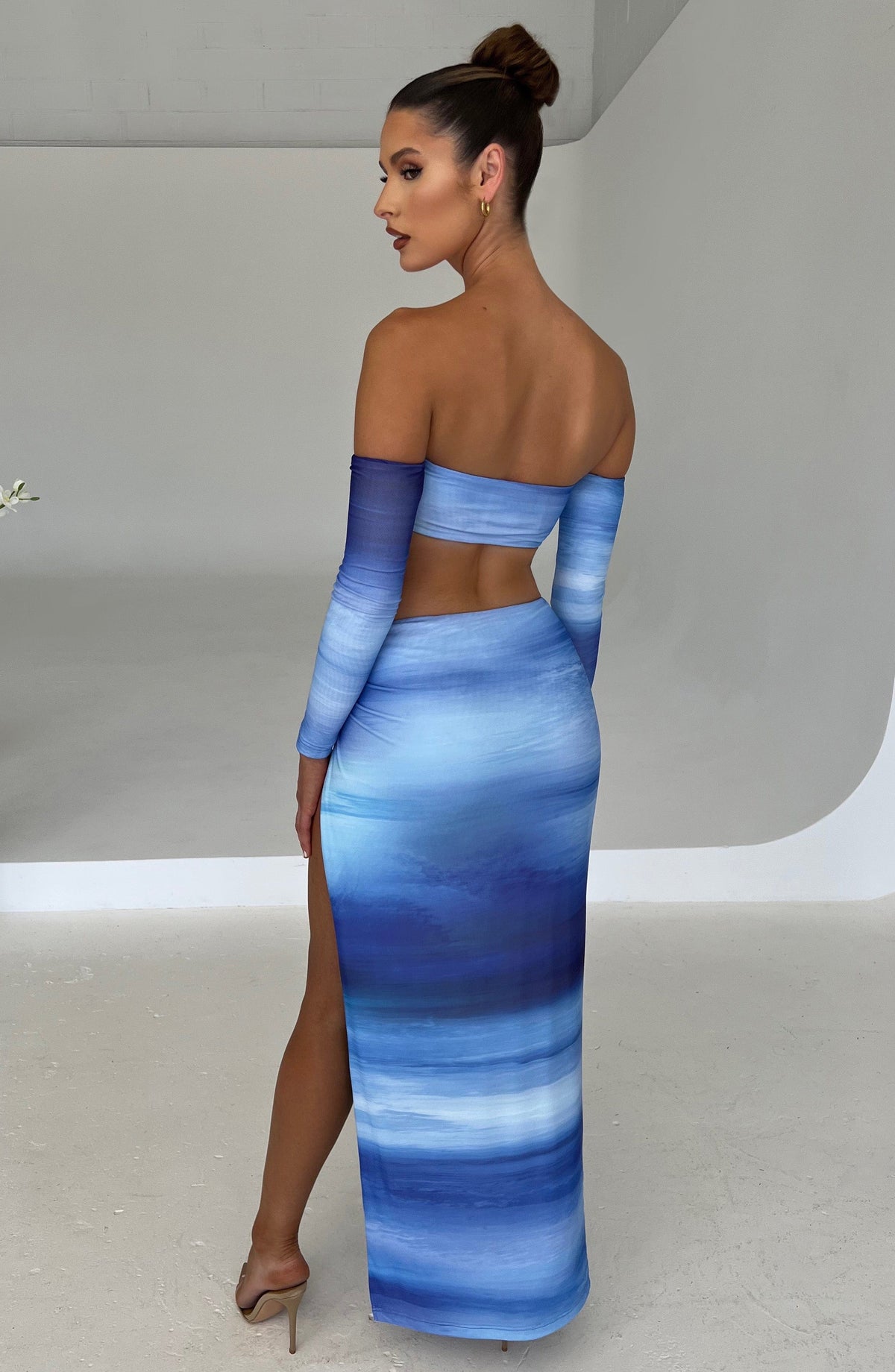 Brynn Top in Blue Haze Print