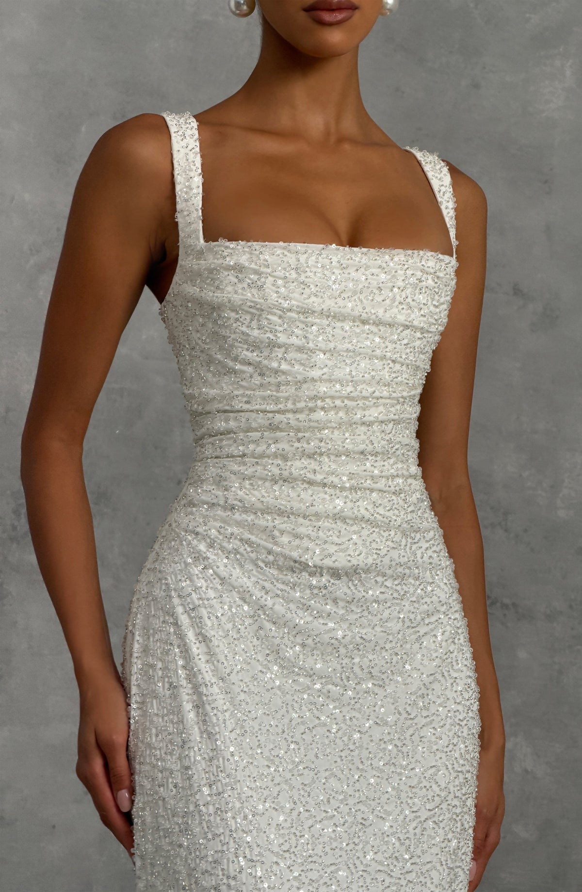 Calandra Maxi Dress in Ivory Sparkle