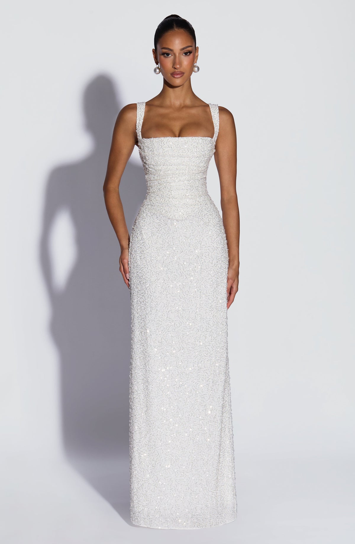Calandra Maxi Dress in Ivory Sparkle