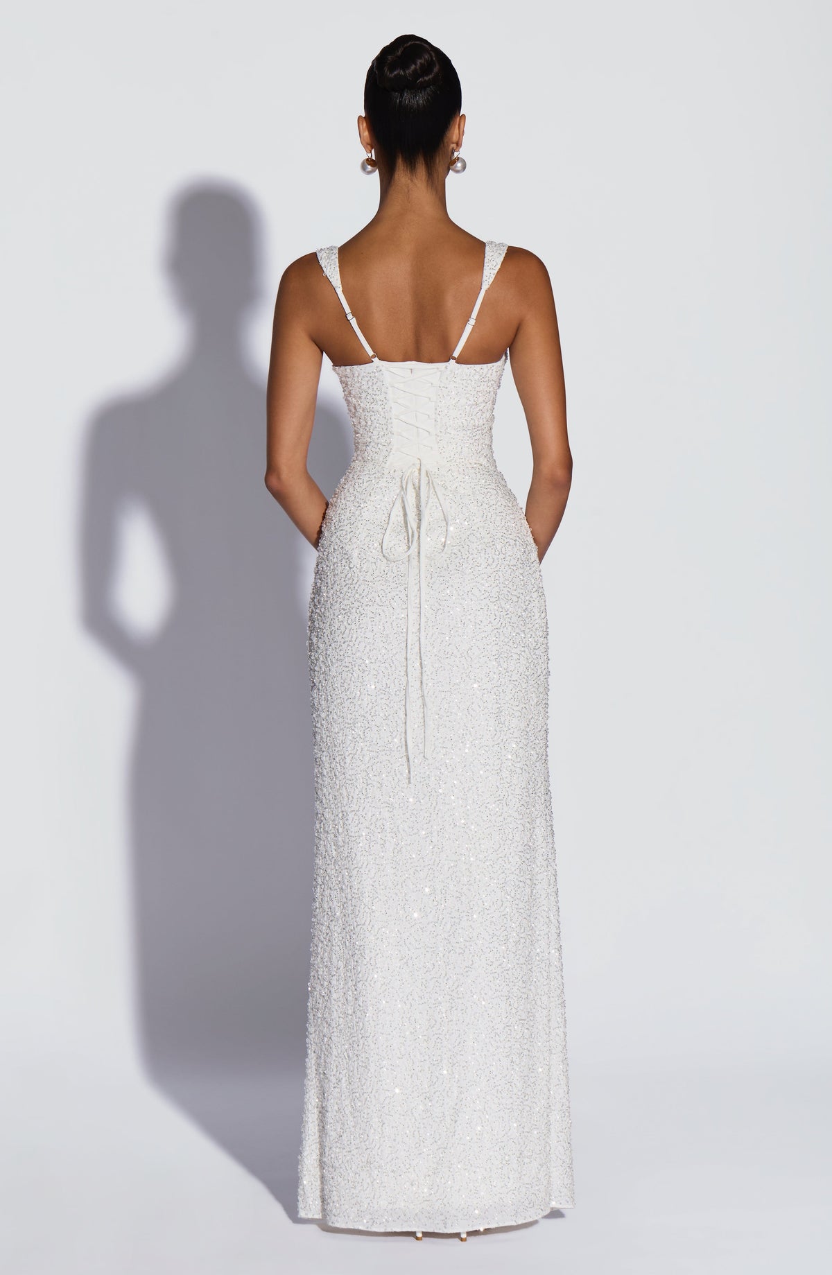 Calandra Maxi Dress in Ivory Sparkle