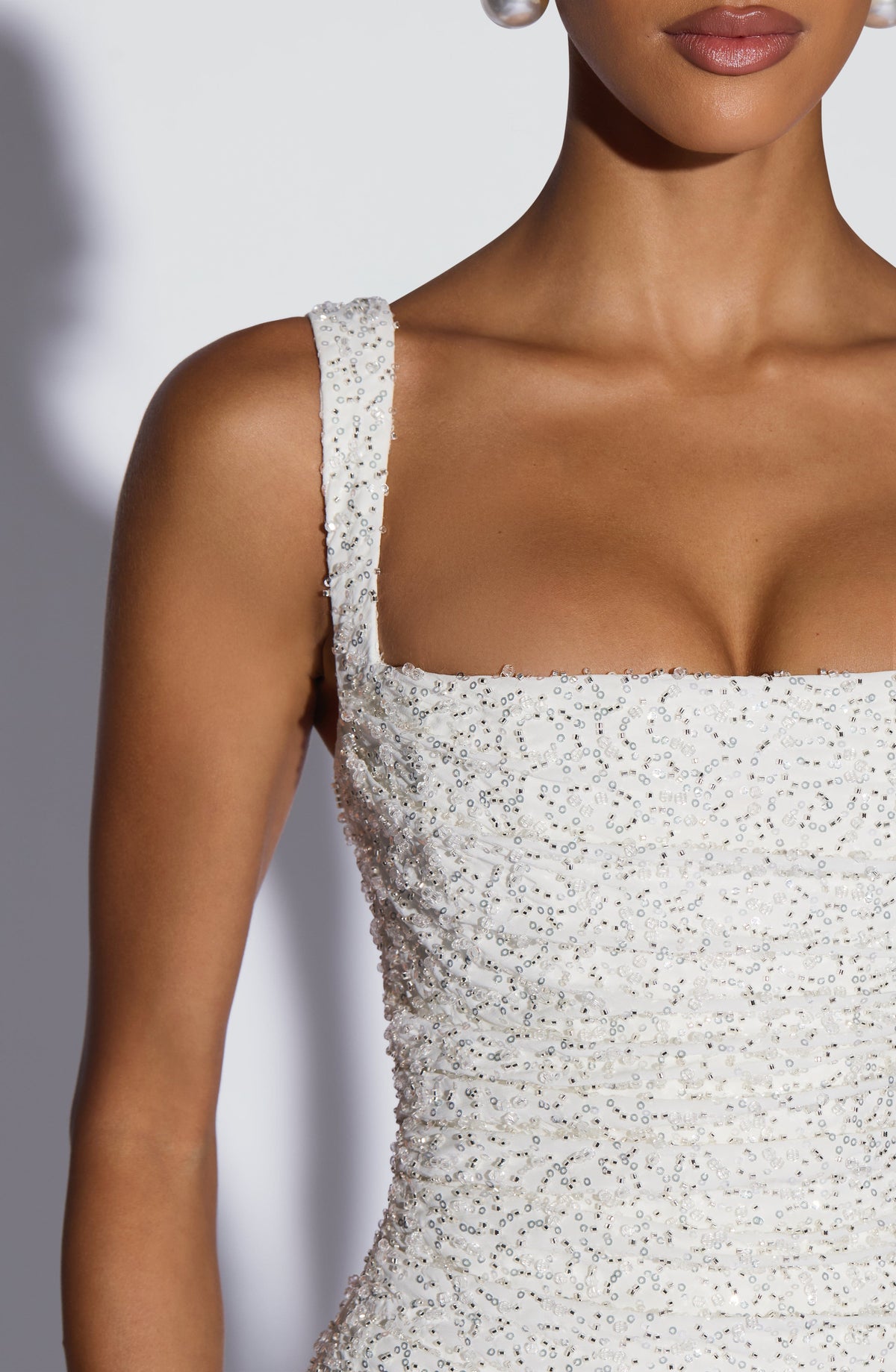 Calandra Maxi Dress in Ivory Sparkle