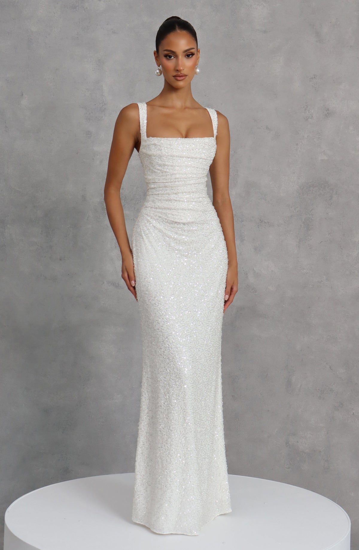 Calandra Maxi Dress in Ivory Sparkle