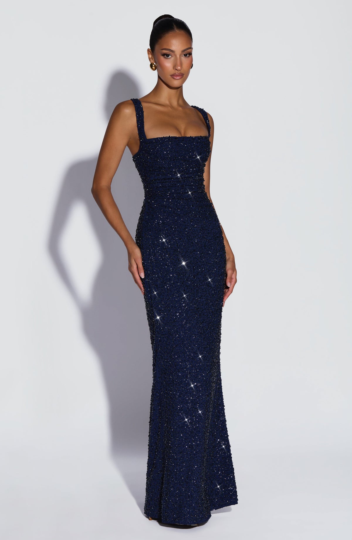 Calandra Maxi Dress in Navy Sparkle